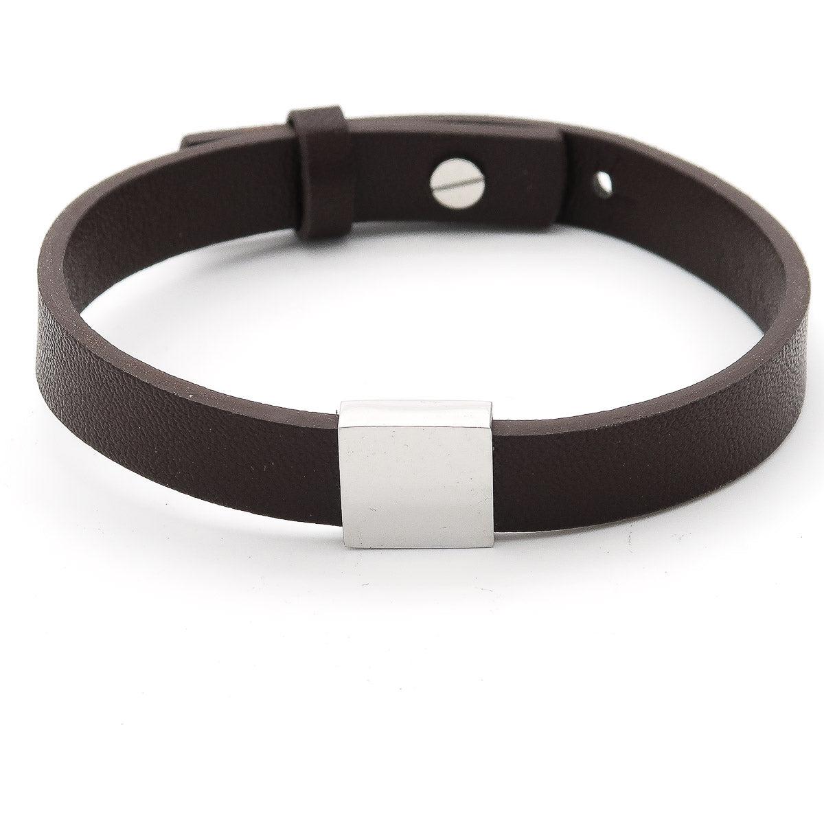 Bracelet en cuir gravé des noms sur des perles chaque nom sur le bracelet. "Family" personnalisé pour maman