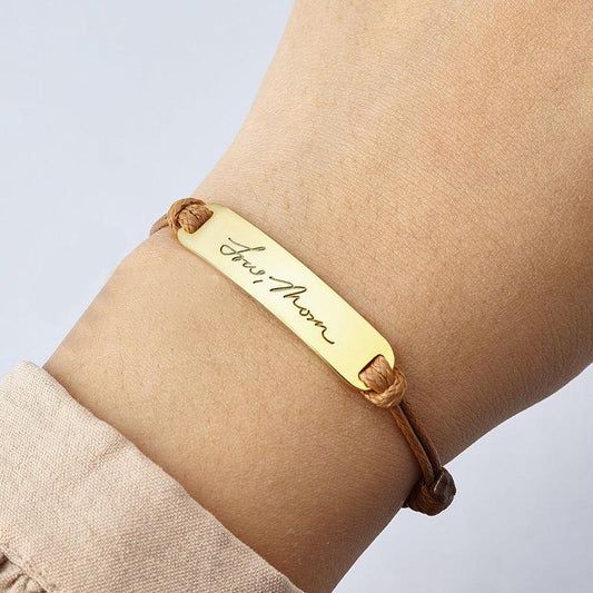 Süßes Armband "Statement" aus Seil mit Namensschild