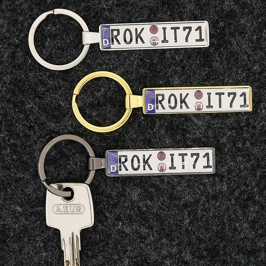 Porte-clés plaque d'immatriculation couleur