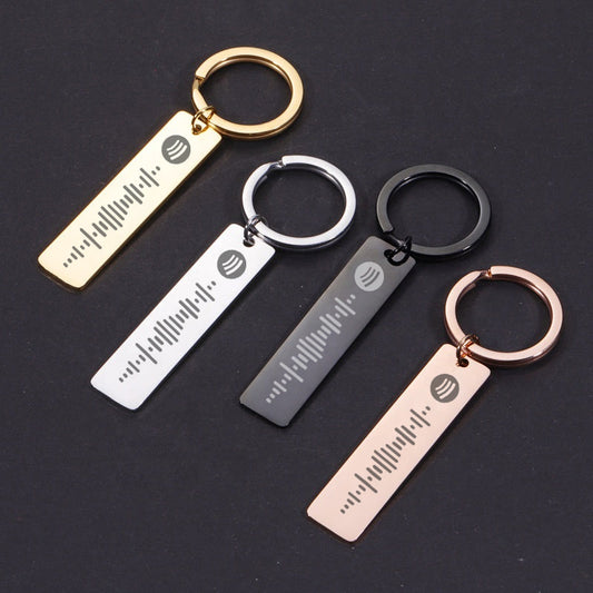Porte-clés barre acier gravure personnalisée sur 4 faces