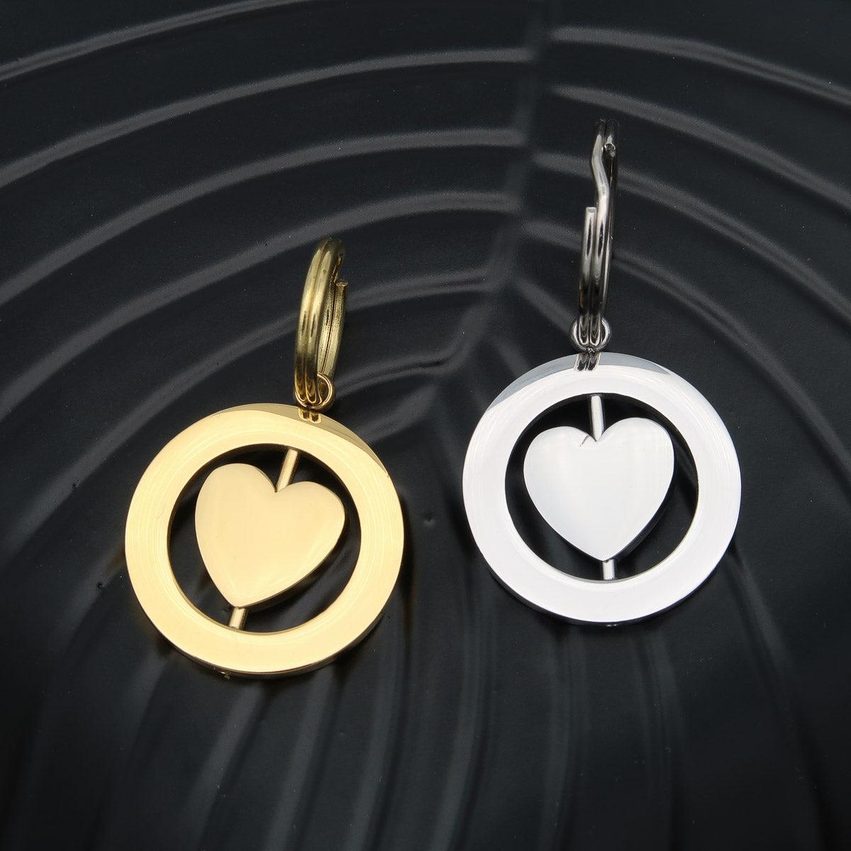 Porte-clés "Spinning heart" avec gravure sur les deux faces